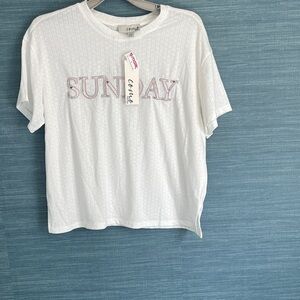 White 'Sunday' Graphic Tee